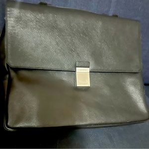 Carlos Pazolini Elegant Black Leather Briefcase